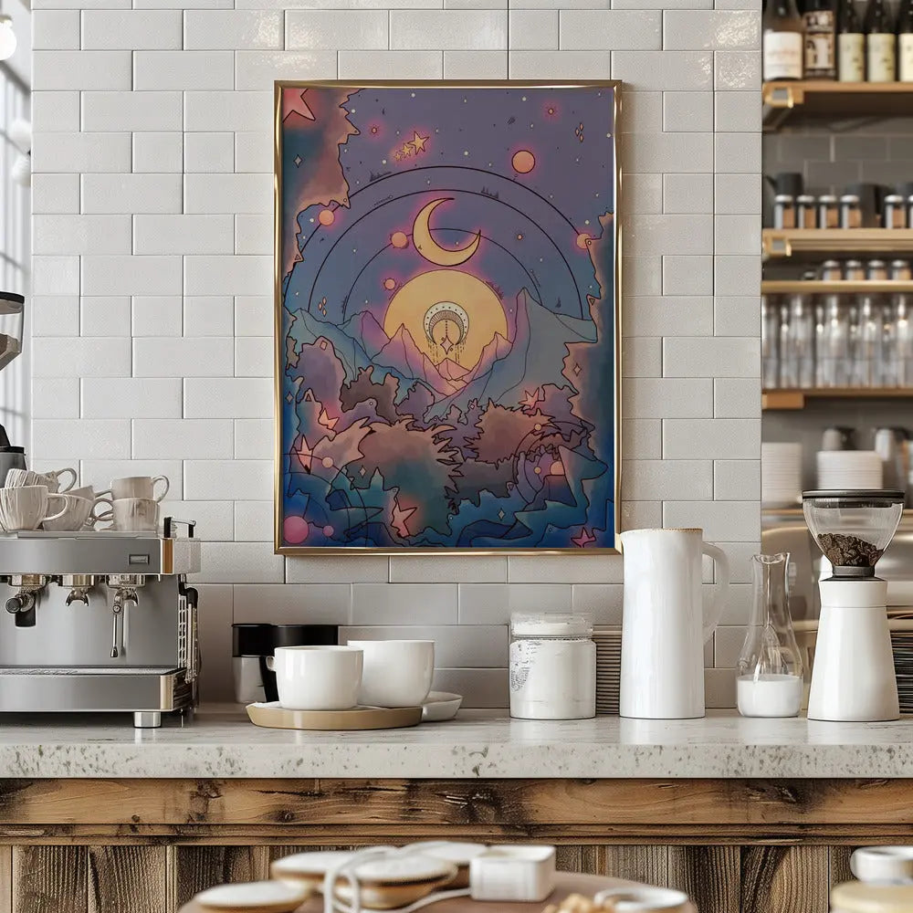 A Nightitme Forest - Stretched Canvas, Poster or Fine Art Print I Heart Wall Art