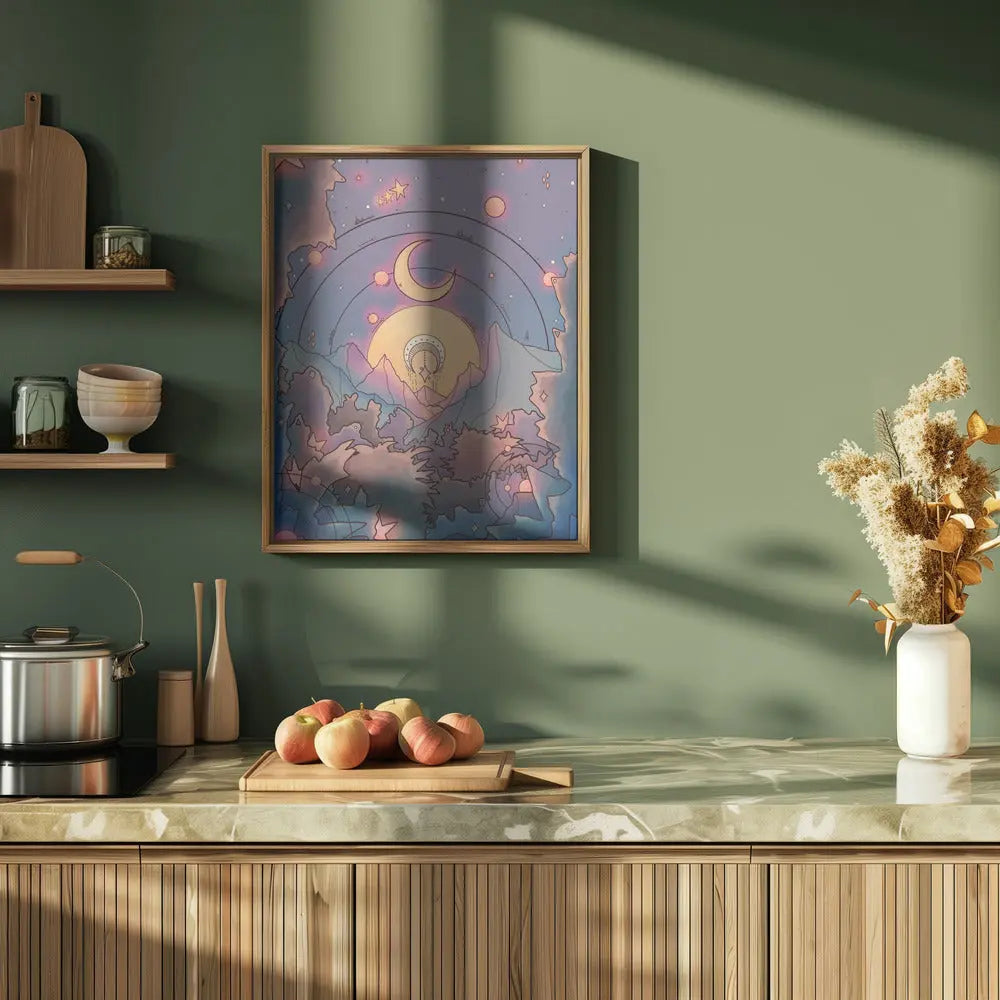 A Nightitme Forest - Stretched Canvas, Poster or Fine Art Print I Heart Wall Art
