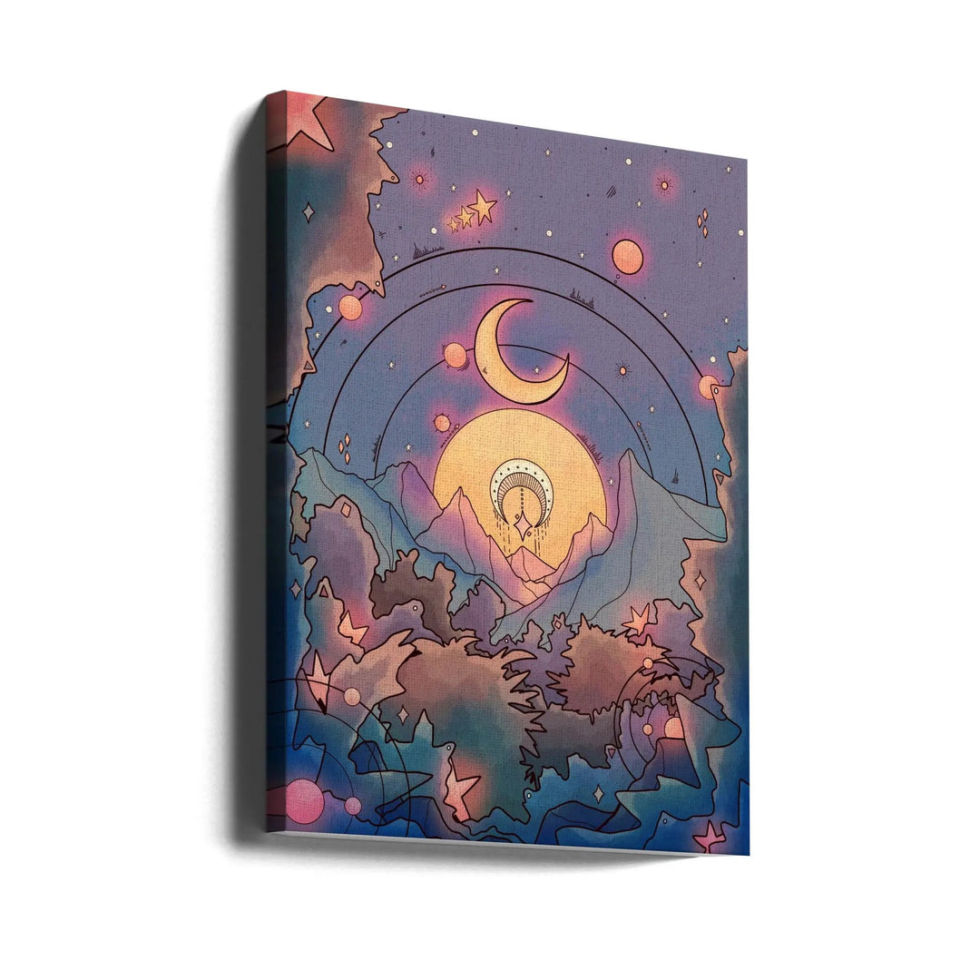 A Nightitme Forest - Stretched Canvas, Poster or Fine Art Print I Heart Wall Art