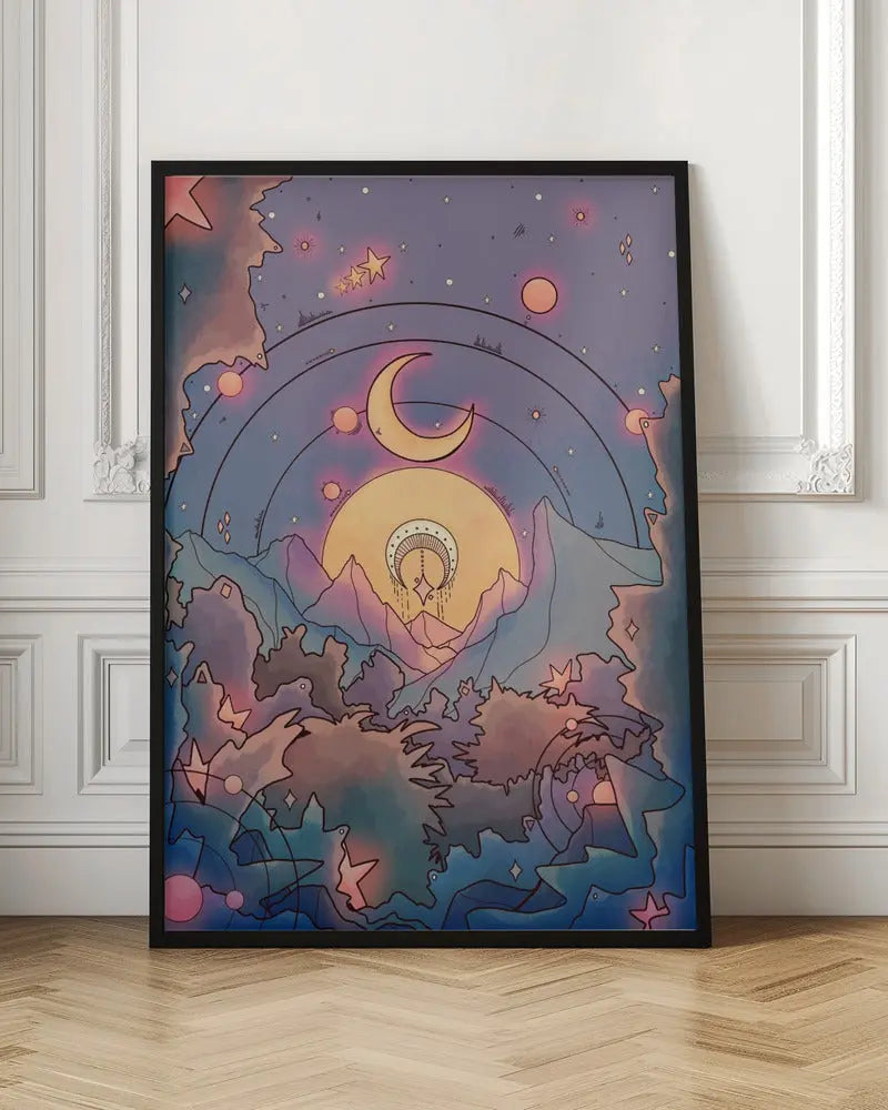 A Nightitme Forest - Stretched Canvas, Poster or Fine Art Print I Heart Wall Art