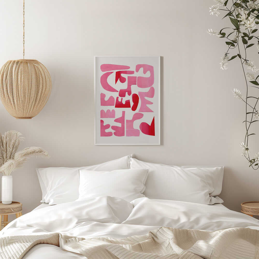 A Pink Puzzle - Stretched Canvas, Poster or Fine Art Print - I Heart Wall Art - Poster Print, Canvas Print or Framed Art Print