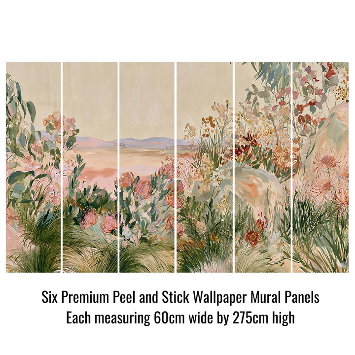 A Place to Bloom- Floral Peel and Stick Premium Wallpaper Mural