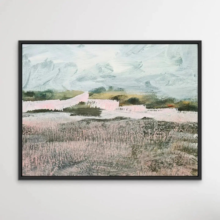 A Place To Remember - Abstract Landscape Pink and Green Print - I Heart Wall Art - Poster Print, Canvas Print or Framed Art Print