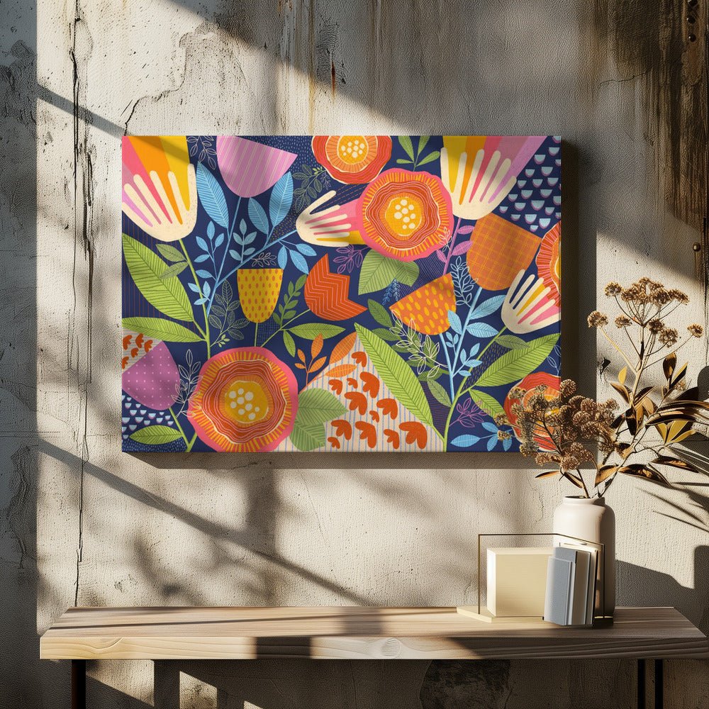A Rainbow Garden - Stretched Canvas, Poster or Fine Art Print - I Heart Wall Art - Poster Print, Canvas Print or Framed Art Print