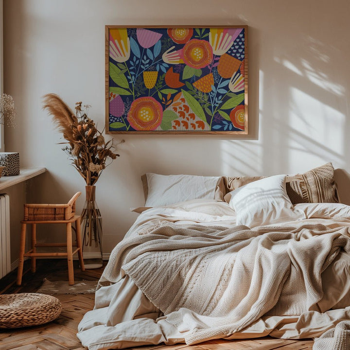 A Rainbow Garden - Stretched Canvas, Poster or Fine Art Print - I Heart Wall Art - Poster Print, Canvas Print or Framed Art Print