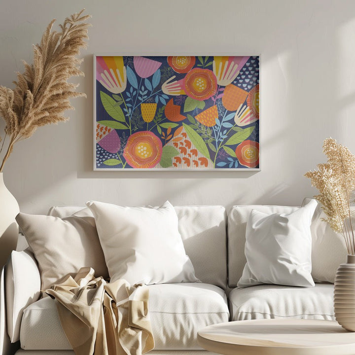 A Rainbow Garden - Stretched Canvas, Poster or Fine Art Print - I Heart Wall Art - Poster Print, Canvas Print or Framed Art Print