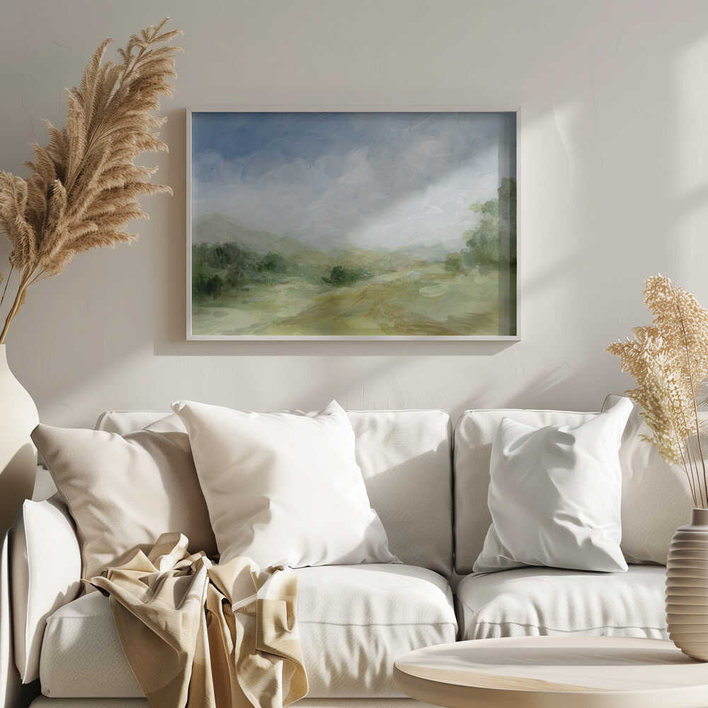 A Serene Countryside Scene - Stretched Canvas, Poster or Fine Art Print - I Heart Wall Art - Poster Print, Canvas Print or Framed Art Print