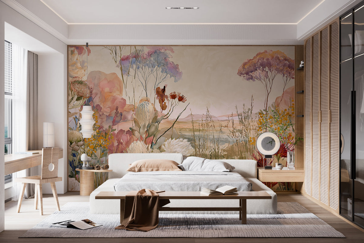 A World in Bloom- Floral Peel and Stick Premium Wallpaper Mural