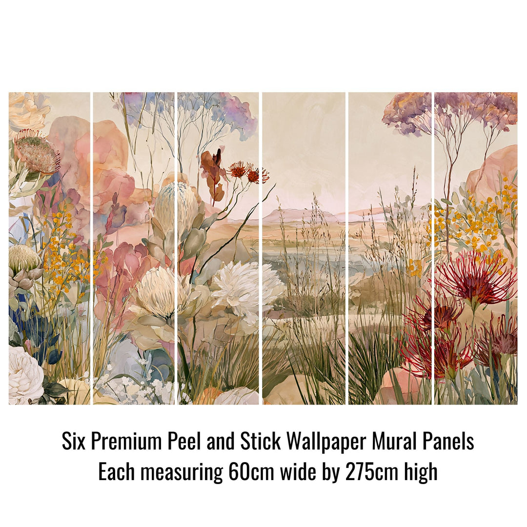 A World in Bloom- Floral Peel and Stick Premium Wallpaper Mural