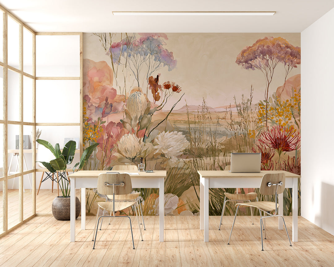 A World in Bloom- Floral Peel and Stick Premium Wallpaper Mural