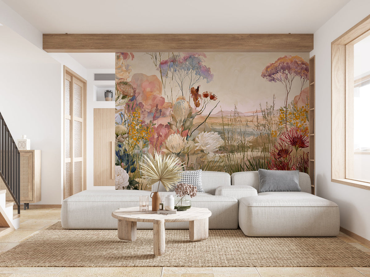 A World in Bloom- Floral Peel and Stick Premium Wallpaper Mural