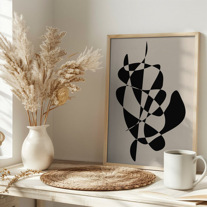 Abstract Black Shapes - Stretched Canvas, Poster or Fine Art Print - I Heart Wall Art - Poster Print, Canvas Print or Framed Art Print