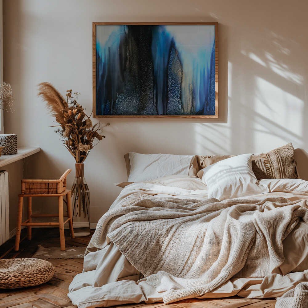 Abstract Blue Depths - Stretched Canvas, Poster or Fine Art Print - I Heart Wall Art - Poster Print, Canvas Print or Framed Art Print