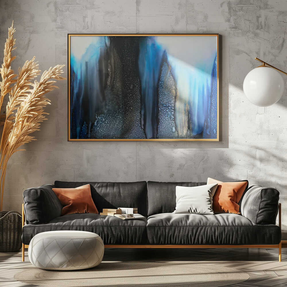 Abstract Blue Depths - Stretched Canvas, Poster or Fine Art Print - I Heart Wall Art - Poster Print, Canvas Print or Framed Art Print