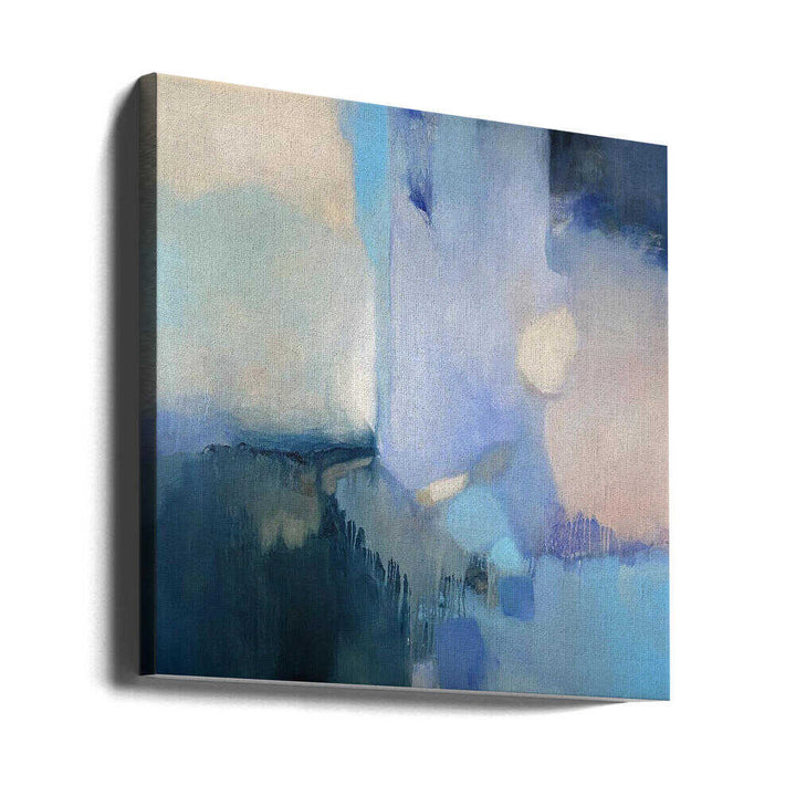 Abstract Blue Serenity - Square Stretched Canvas Poster or Fine Art Print
