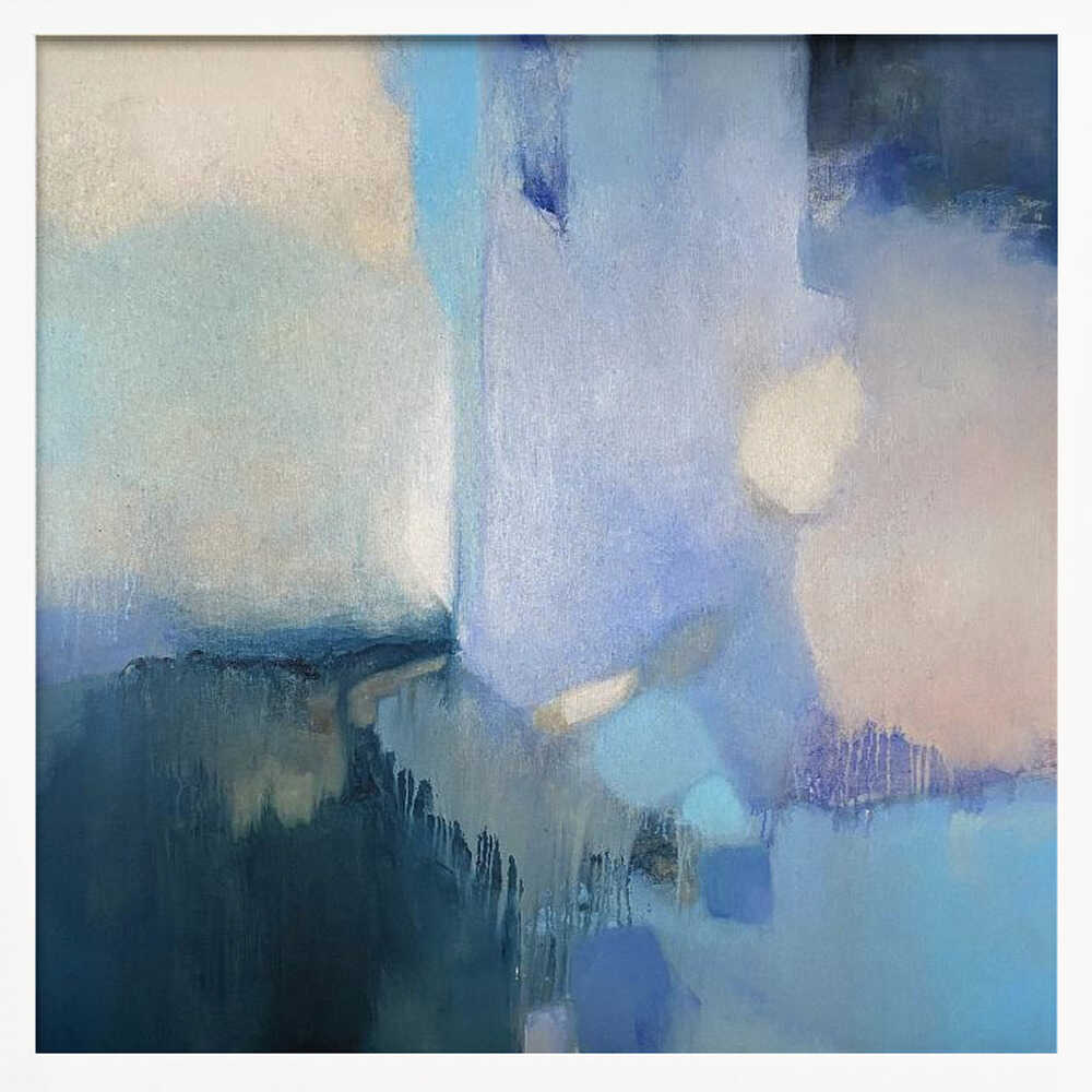 Abstract Blue Serenity - Square Stretched Canvas Poster or Fine Art Print