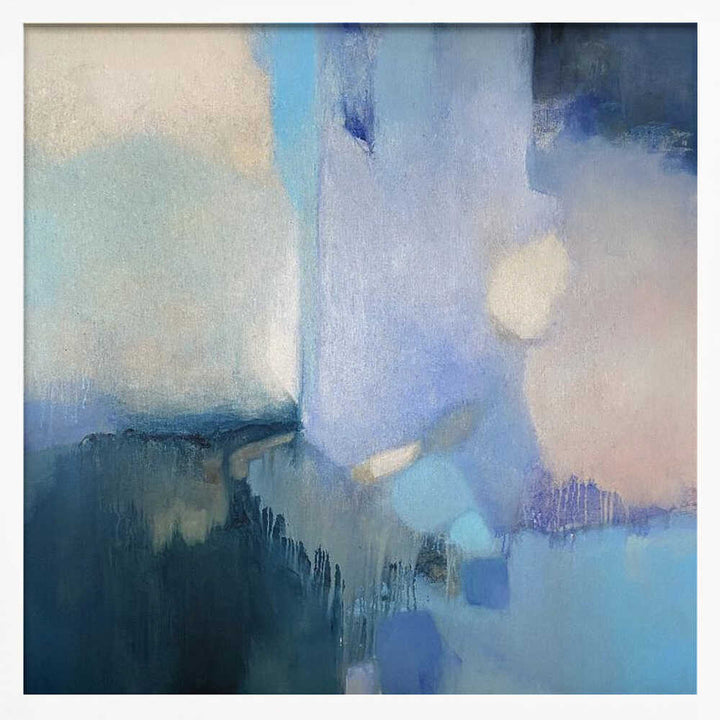Abstract Blue Serenity - Square Stretched Canvas Poster or Fine Art Print