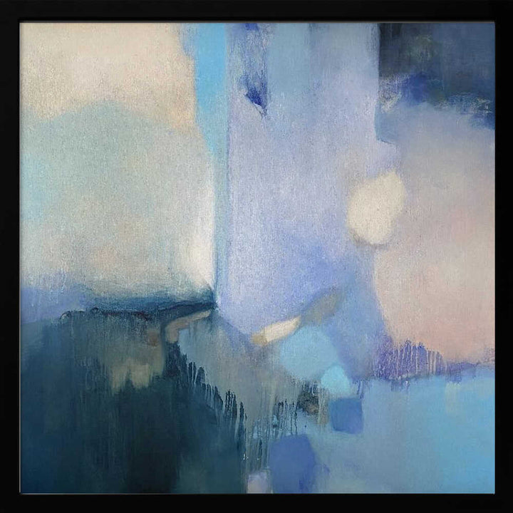 Abstract Blue Serenity - Square Stretched Canvas Poster or Fine Art Print