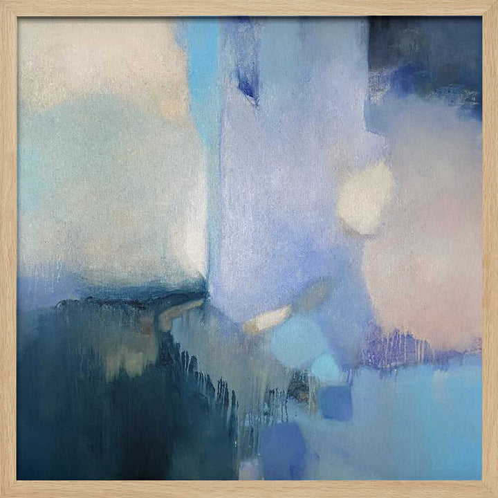 Abstract Blue Serenity - Square Stretched Canvas Poster or Fine Art Print
