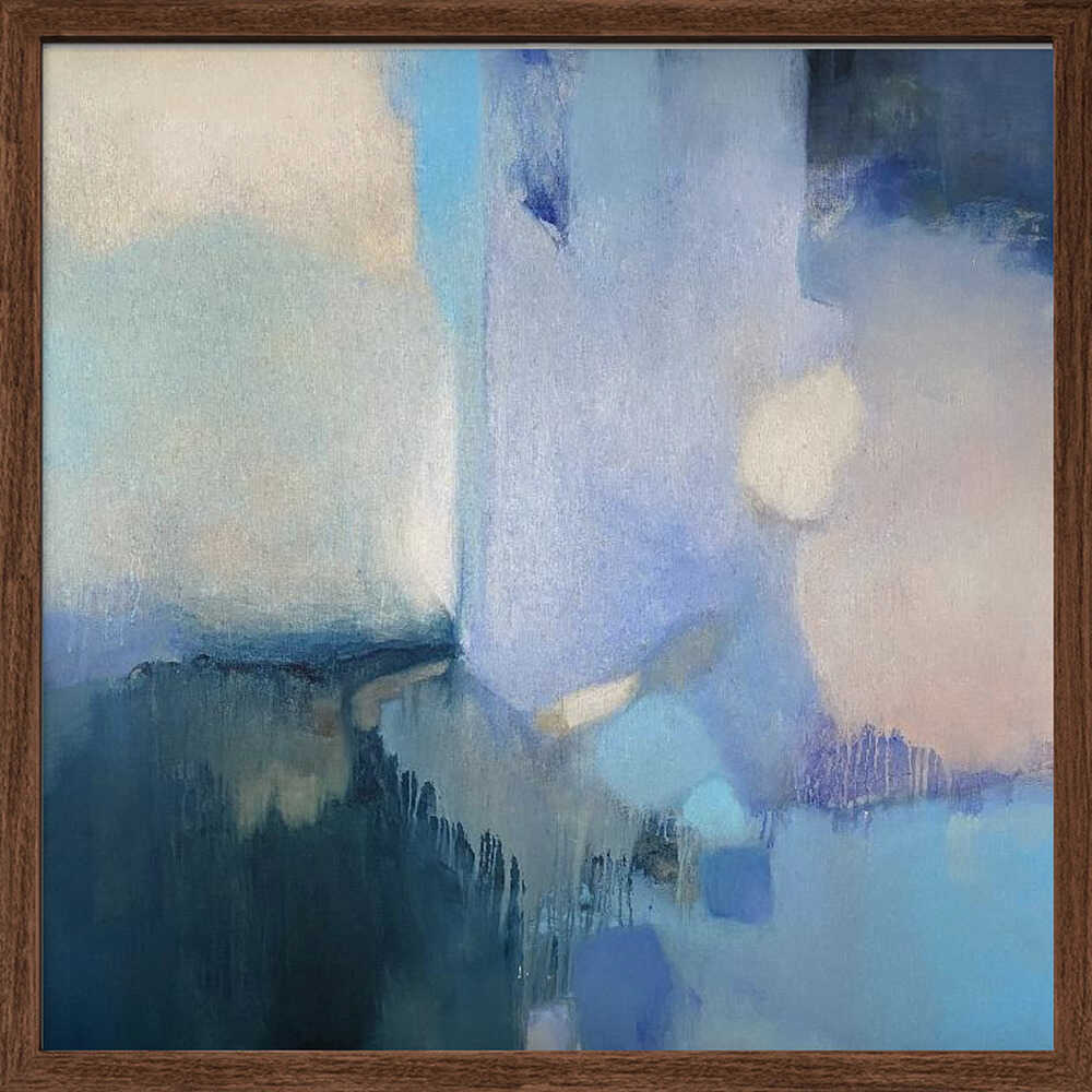 Abstract Blue Serenity - Square Stretched Canvas Poster or Fine Art Print