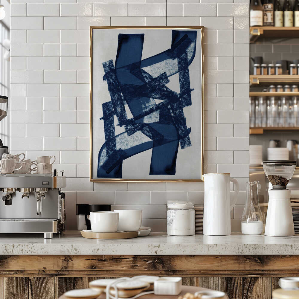 Abstract Blue Structure 1 - Stretched Canvas, Poster or Fine Art Print - I Heart Wall Art - Poster Print, Canvas Print or Framed Art Print
