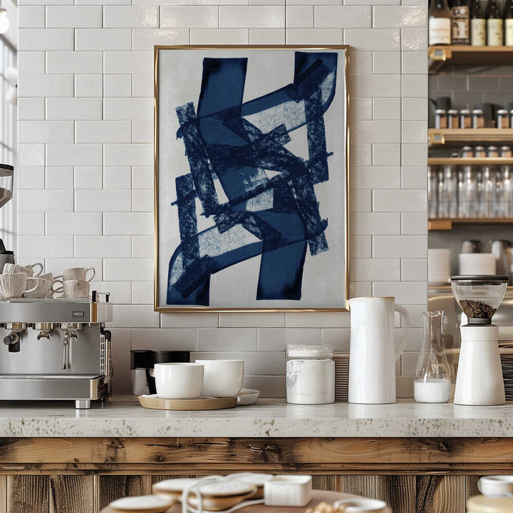 Abstract Blue Structure 1 - Stretched Canvas, Poster or Fine Art Print - I Heart Wall Art - Poster Print, Canvas Print or Framed Art Print