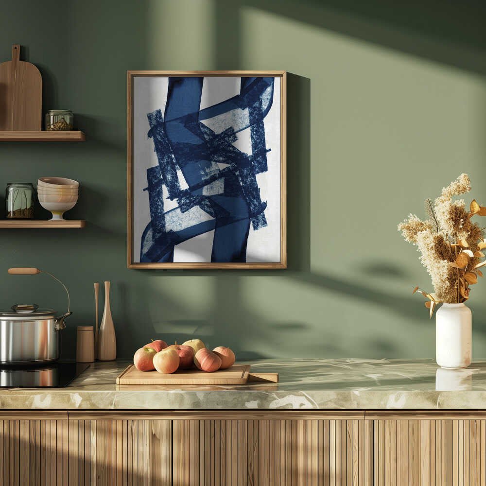 Abstract Blue Structure 1 - Stretched Canvas, Poster or Fine Art Print - I Heart Wall Art - Poster Print, Canvas Print or Framed Art Print
