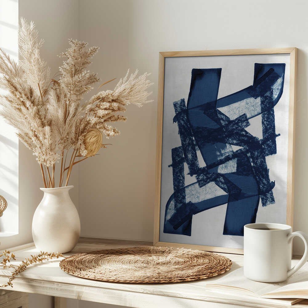 Abstract Blue Structure 1 - Stretched Canvas, Poster or Fine Art Print - I Heart Wall Art - Poster Print, Canvas Print or Framed Art Print