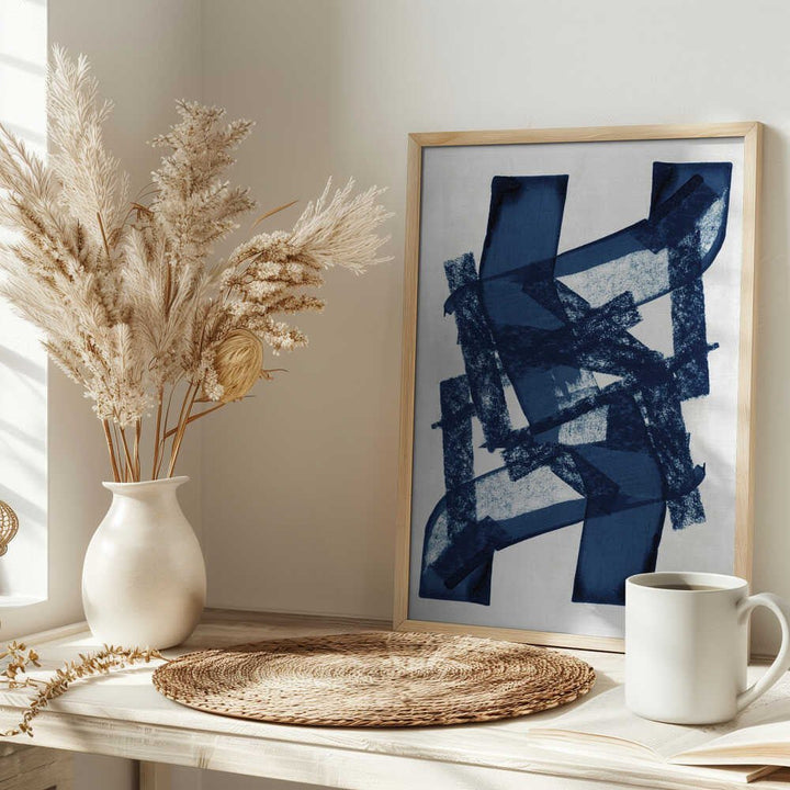 Abstract Blue Structure 1 - Stretched Canvas, Poster or Fine Art Print - I Heart Wall Art - Poster Print, Canvas Print or Framed Art Print