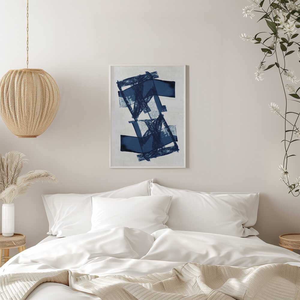 Abstract Blue Structure 3 - Stretched Canvas, Poster or Fine Art Print - I Heart Wall Art - Poster Print, Canvas Print or Framed Art Print