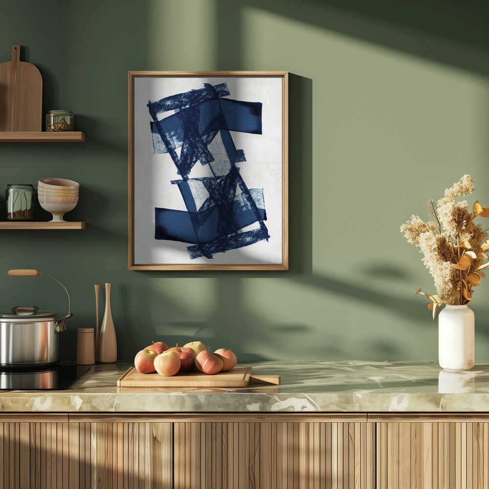 Abstract Blue Structure 3 - Stretched Canvas, Poster or Fine Art Print - I Heart Wall Art - Poster Print, Canvas Print or Framed Art Print