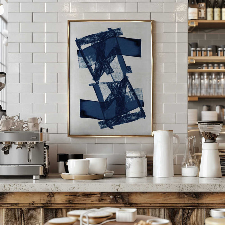 Abstract Blue Structure 3 - Stretched Canvas, Poster or Fine Art Print - I Heart Wall Art - Poster Print, Canvas Print or Framed Art Print