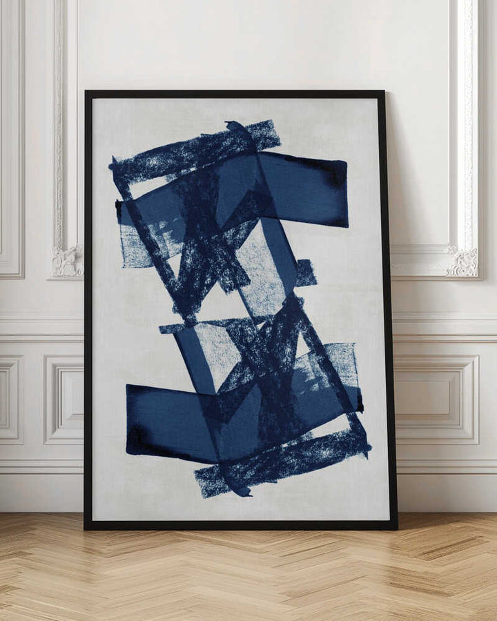 Abstract Blue Structure 3 - Stretched Canvas, Poster or Fine Art Print - I Heart Wall Art - Poster Print, Canvas Print or Framed Art Print