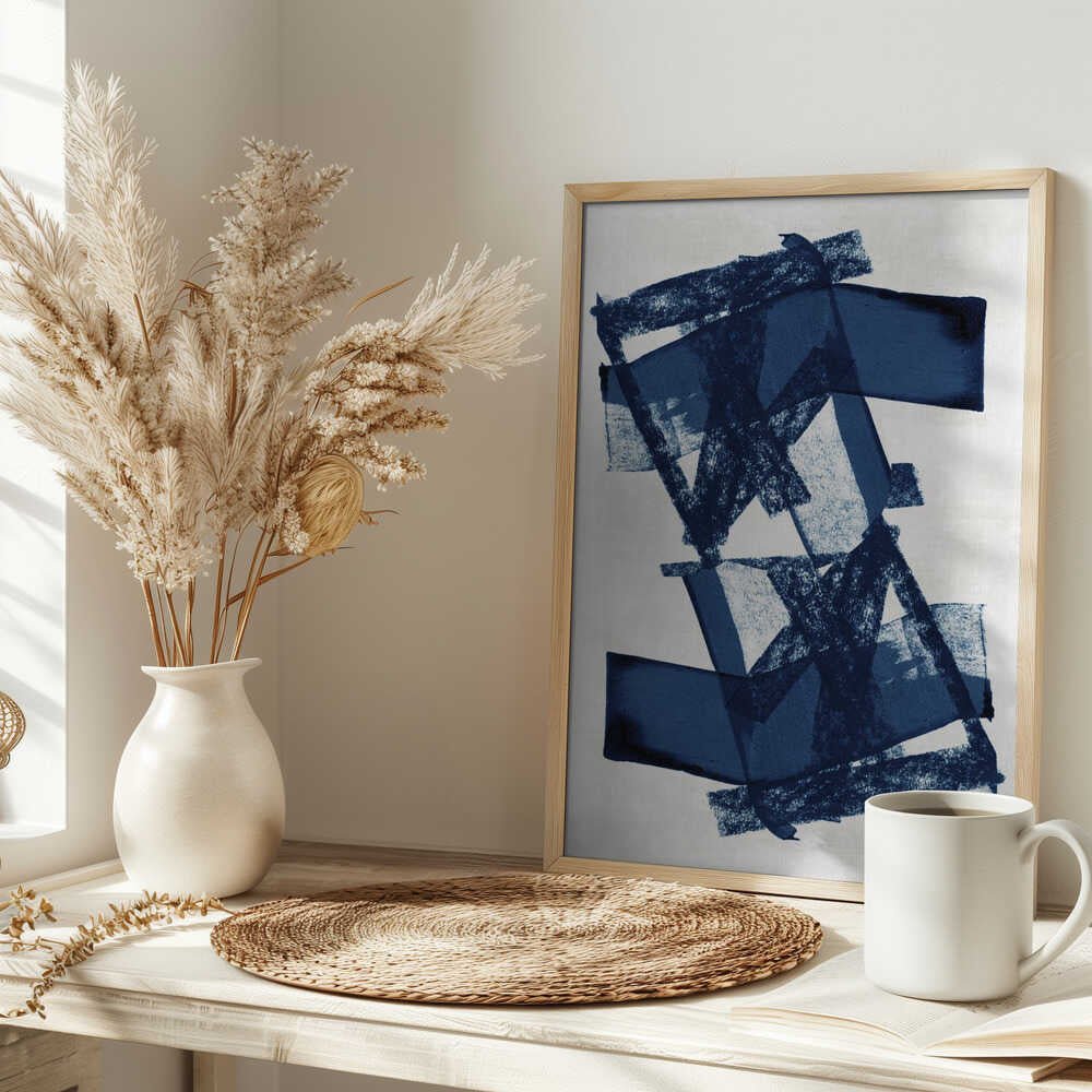 Abstract Blue Structure 3 - Stretched Canvas, Poster or Fine Art Print - I Heart Wall Art - Poster Print, Canvas Print or Framed Art Print