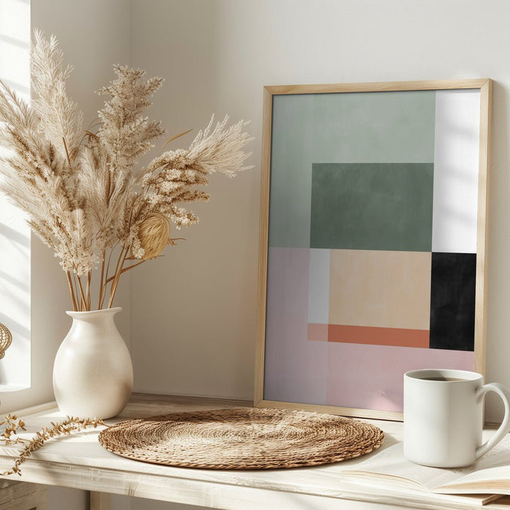 Abstract Composition With Geometric Shapes - Stretched Canvas, Poster or Fine Art Print - I Heart Wall Art - Poster Print, Canvas Print or Framed Art Print