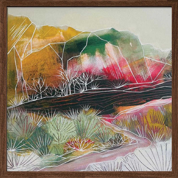 Abstract Desert Mountains - Square Stretched Canvas, Poster or Fine Art Print - I Heart Wall Art - Poster Print, Canvas Print or Framed Art Print