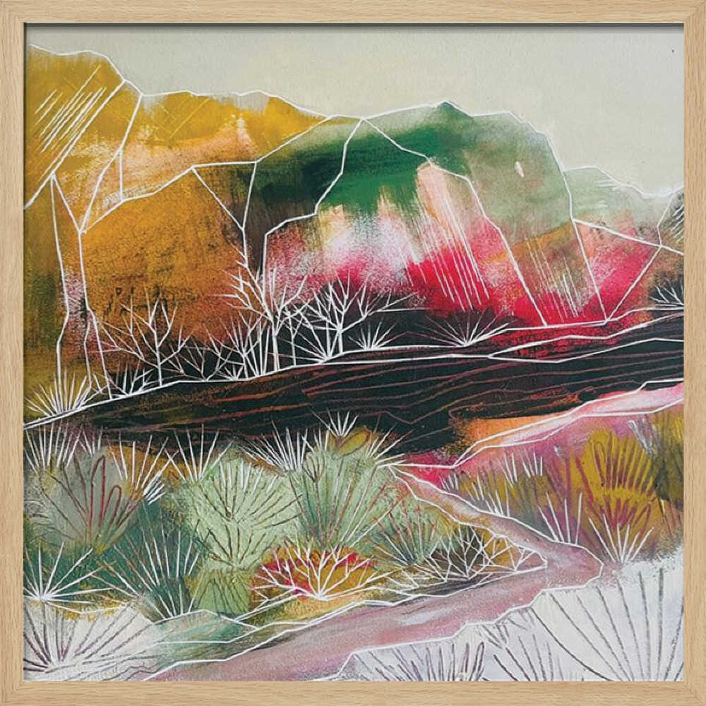 Abstract Desert Mountains - Square Stretched Canvas, Poster or Fine Art Print - I Heart Wall Art - Poster Print, Canvas Print or Framed Art Print