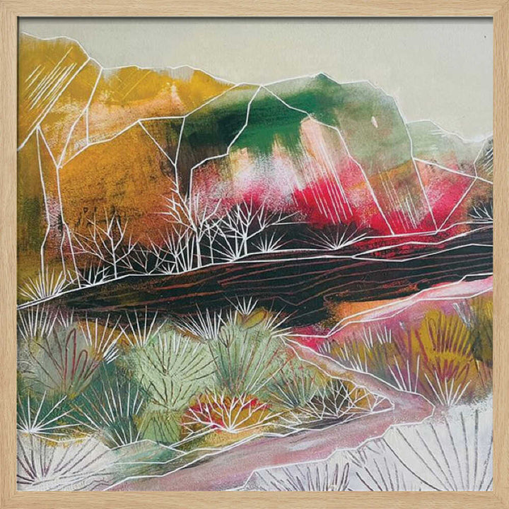 Abstract Desert Mountains - Square Stretched Canvas, Poster or Fine Art Print - I Heart Wall Art - Poster Print, Canvas Print or Framed Art Print