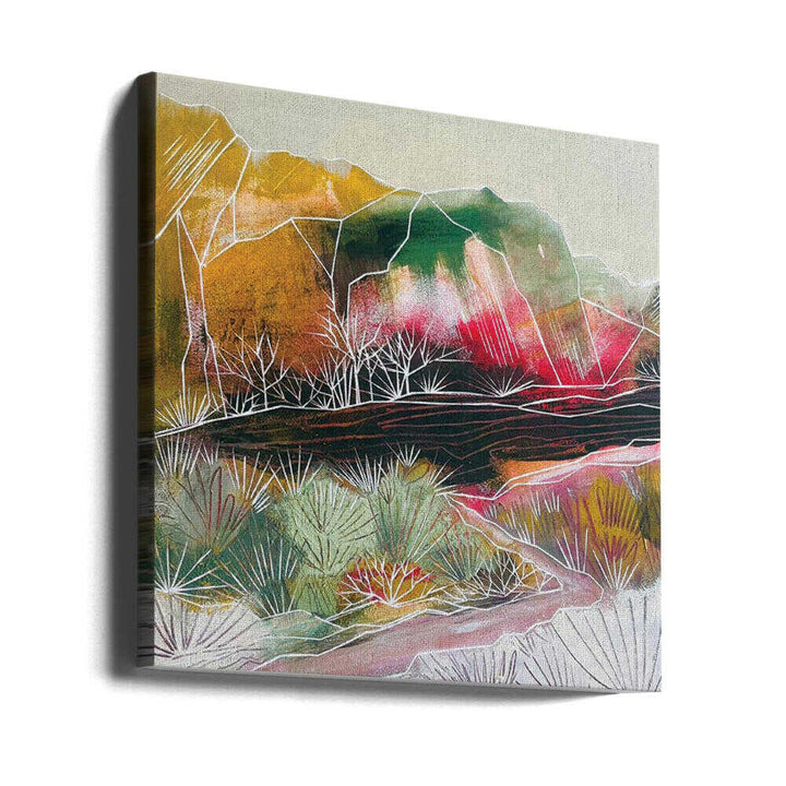 Abstract Desert Mountains - Square Stretched Canvas, Poster or Fine Art Print - I Heart Wall Art - Poster Print, Canvas Print or Framed Art Print