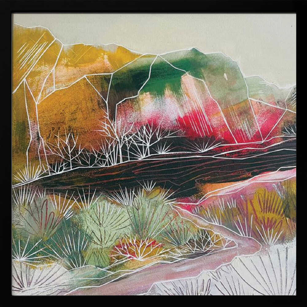 Abstract Desert Mountains - Square Stretched Canvas, Poster or Fine Art Print - I Heart Wall Art - Poster Print, Canvas Print or Framed Art Print