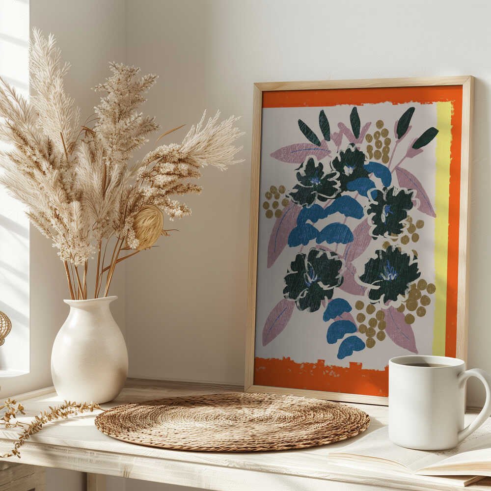 Abstract Floral Designs - Stretched Canvas, Poster or Fine Art Print - I Heart Wall Art - Poster Print, Canvas Print or Framed Art Print