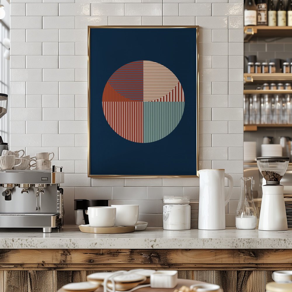 Abstract Geometric Art With A Circular - Stretched Canvas, Poster or Fine Art Print - I Heart Wall Art - Poster Print, Canvas Print or Framed Art Print