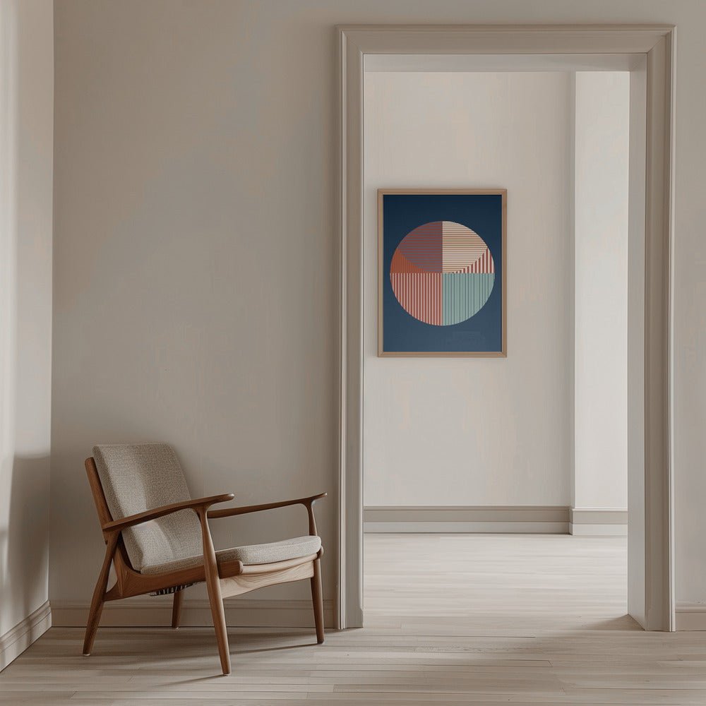 Abstract Geometric Art With A Circular - Stretched Canvas, Poster or Fine Art Print - I Heart Wall Art - Poster Print, Canvas Print or Framed Art Print