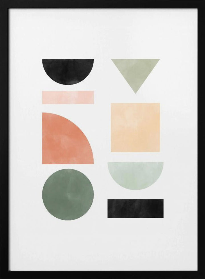 Abstract Geometric With Colorful Shapes - Stretched Canvas, Poster or Fine Art Print - I Heart Wall Art - Poster Print, Canvas Print or Framed Art Print