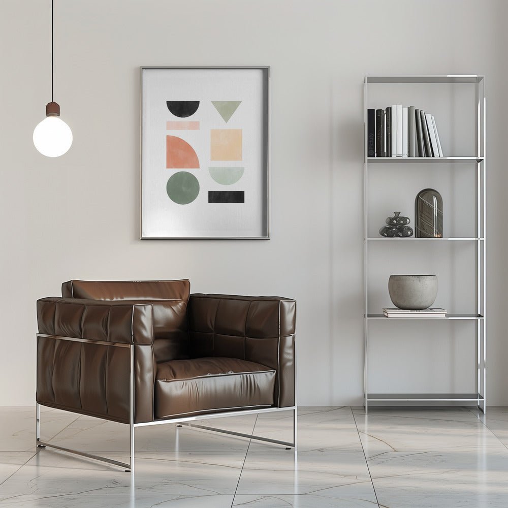 Abstract Geometric With Colorful Shapes - Stretched Canvas, Poster or Fine Art Print - I Heart Wall Art - Poster Print, Canvas Print or Framed Art Print