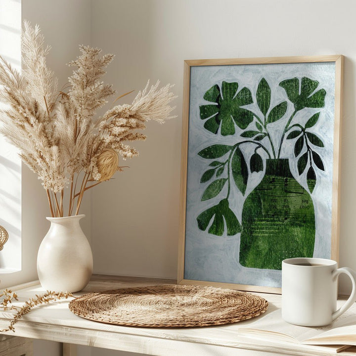 Abstract Green Floral - Stretched Canvas, Poster or Fine Art Print - I Heart Wall Art - Poster Print, Canvas Print or Framed Art Print