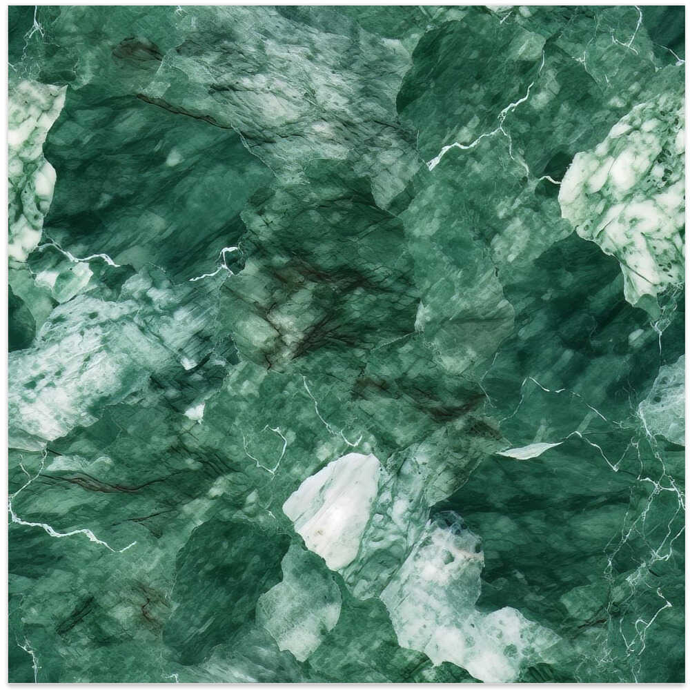 Abstract Green Marble - Square Stretched Canvas, Poster or Fine Art Print - I Heart Wall Art - Poster Print, Canvas Print or Framed Art Print