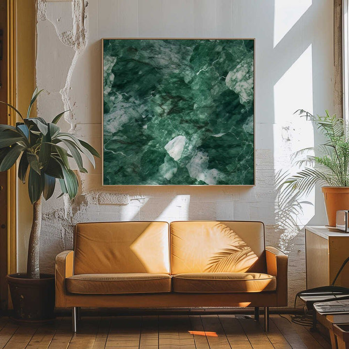 Abstract Green Marble - Square Stretched Canvas, Poster or Fine Art Print - I Heart Wall Art - Poster Print, Canvas Print or Framed Art Print
