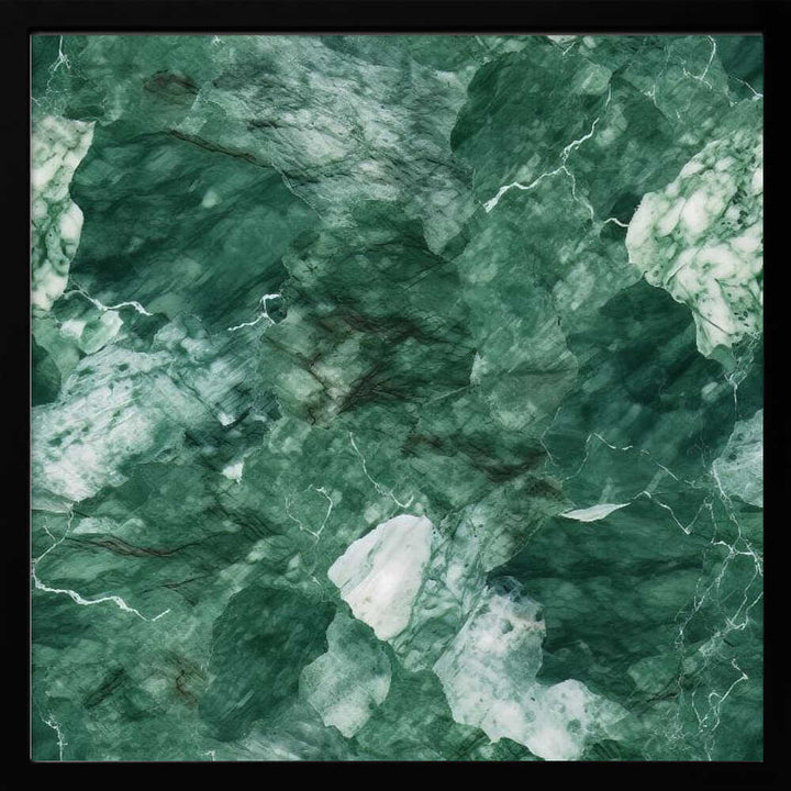 Abstract Green Marble - Square Stretched Canvas, Poster or Fine Art Print - I Heart Wall Art - Poster Print, Canvas Print or Framed Art Print