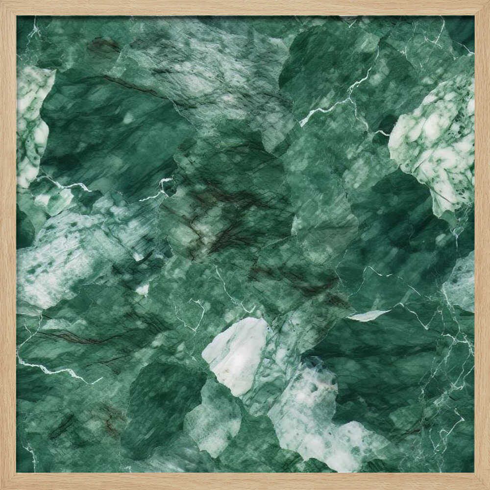 Abstract Green Marble - Square Stretched Canvas, Poster or Fine Art Print - I Heart Wall Art - Poster Print, Canvas Print or Framed Art Print